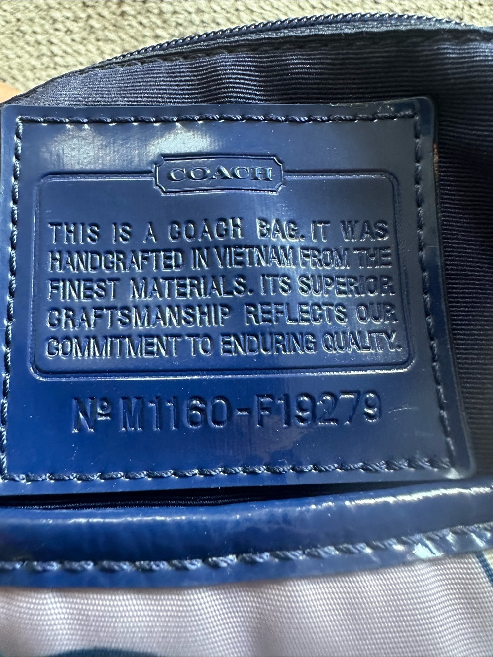 Coach Nylon Backpack in Purple, Teal & Navy Signature Print - Picture 8 of 8